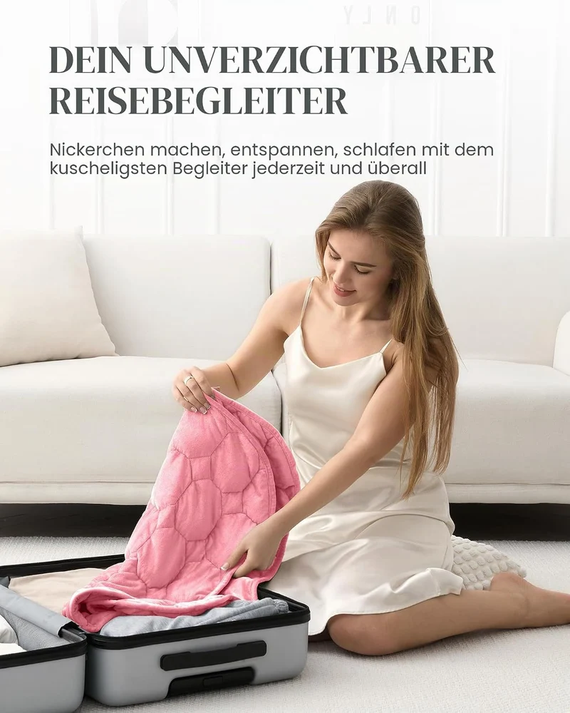 Gewichtsdecke, 3,2 kg für Erwachsene, luxuriöse Kristallsamt-gewichtete Schossdecke für Entspannung,