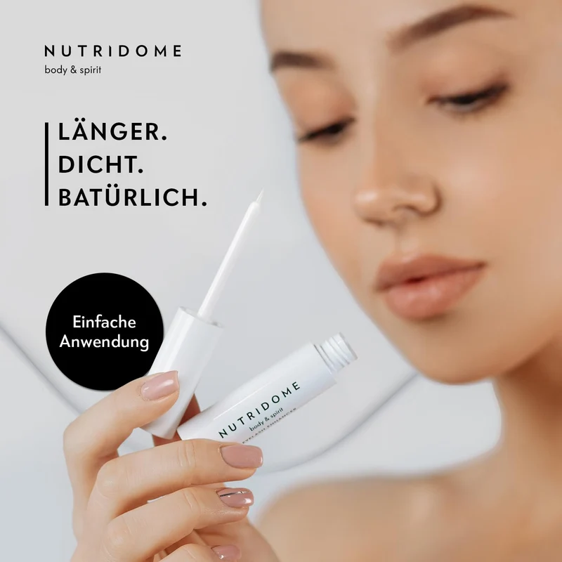 NUTRIDOME Wimpernserum 3ml für ein Starkes und Schneller Wimpernwachstum, Wimpernverlängerung, Wimpe