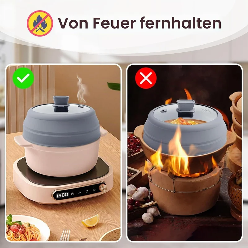 Mikrowellen-Spritzer-Abdeckung, Glas, Mikrowellen-Abdeckung für Lebensmittel, faltbarer Tellerdeckel