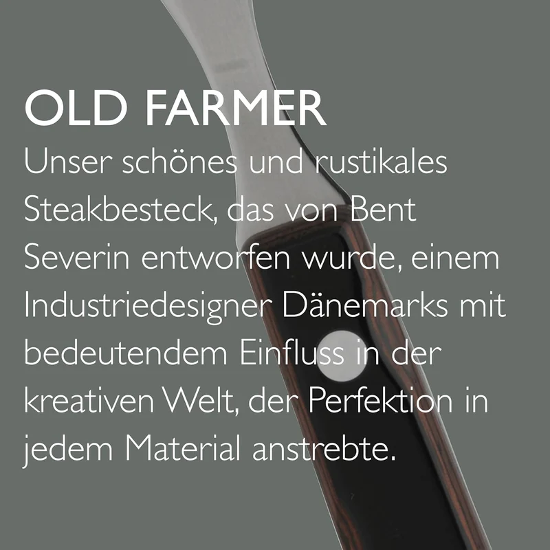 Gense Old Farmer Classic Steak Besteck 8 Teilen Holz/Stahl, Holz/Stahl