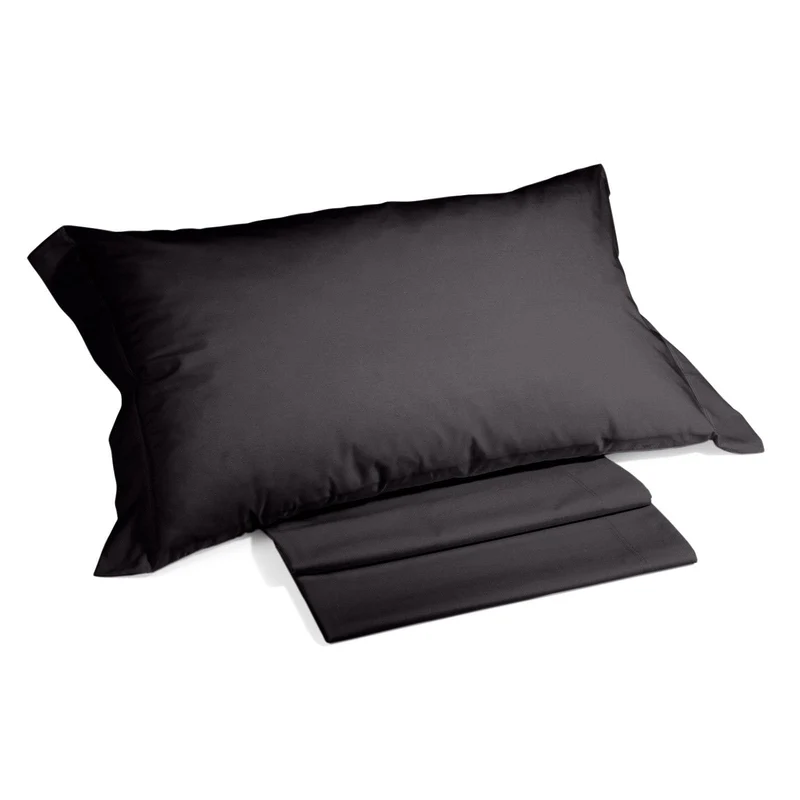 Caleffi - Bettwäsche-Set aus Baumwolle, einfarbig, für Doppelbett, Schwarz Re Schwarz, Re Schwarz