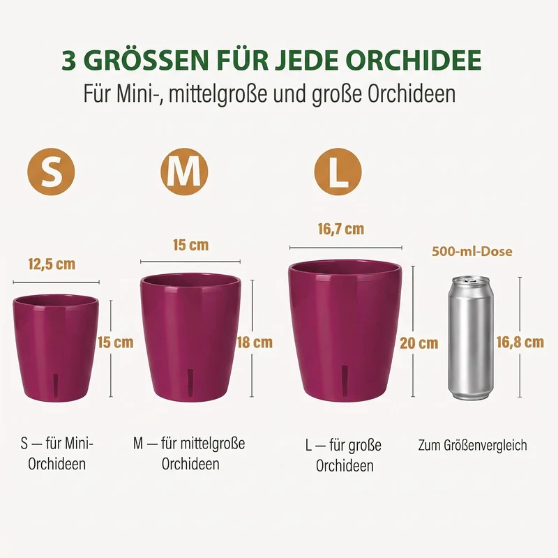 Santino 6er-Set Selbstbewässernder Topf mit Dochtsystem und Wasserstandsanzeige für den Innenbereich