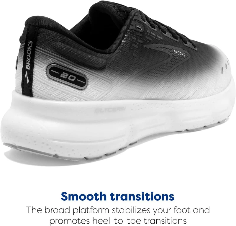Brooks Herren Glycerin 20 Sneaker 40 EU Black Lilac White, 40 EU Black Lilac White