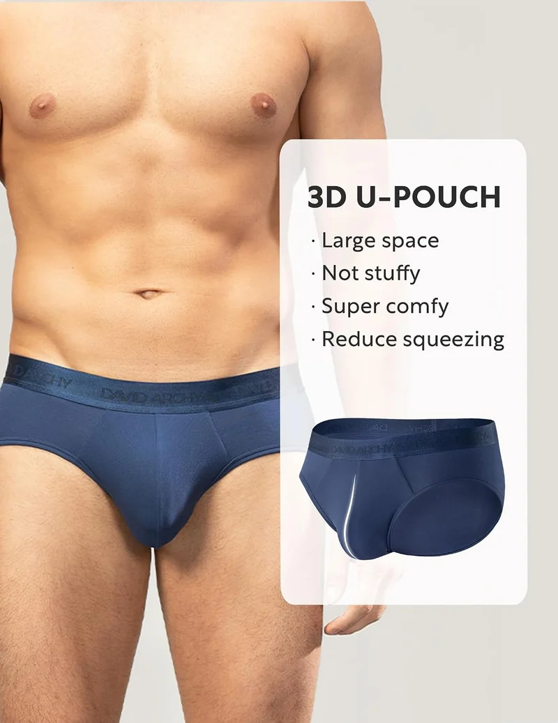 DAVID ARCHY Slip Herren Unterw Che mit Beutel Unterhosen Ultra Weiche und Atmungsaktive 4er Pack S S