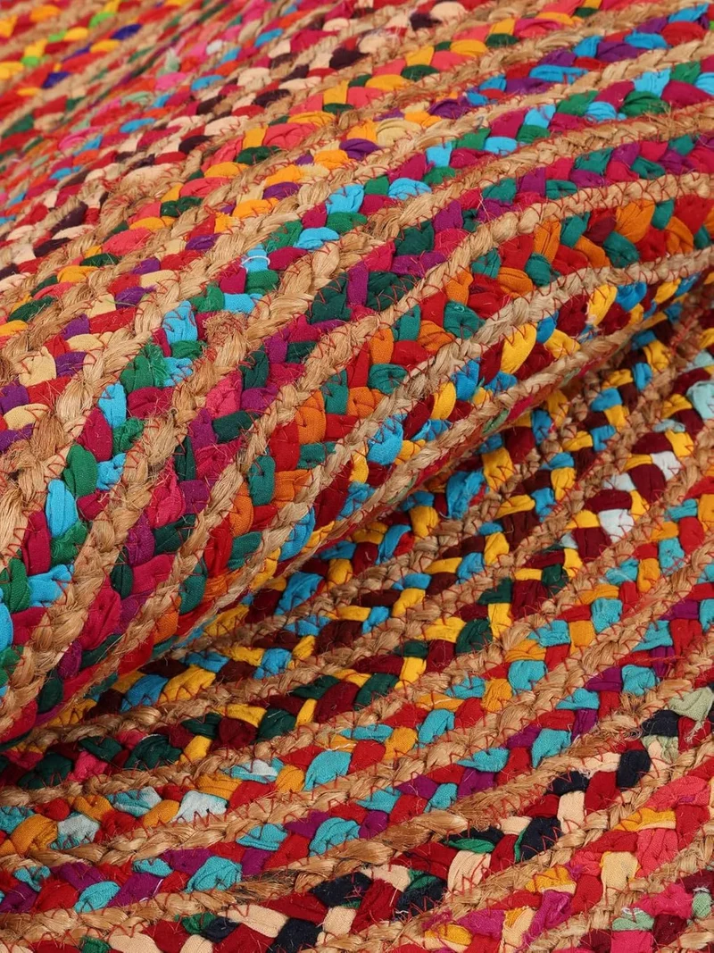RugVista, Solana Dot Jute, Teppich, Mittelflor, ∅ 200 cm, Rund, Modern, Jute, Flur, Schlafzimmer, Kü