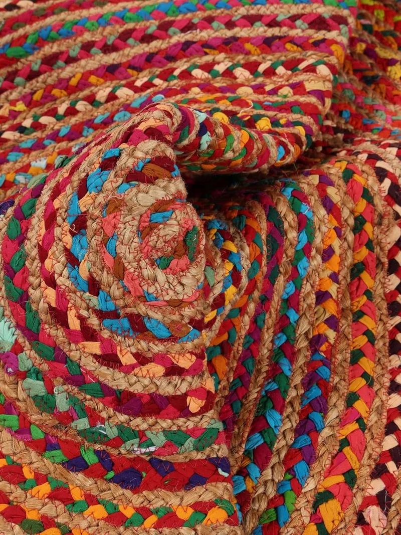 RugVista, Solana Dot Jute, Teppich, Mittelflor, ∅ 200 cm, Rund, Modern, Jute, Flur, Schlafzimmer, Kü