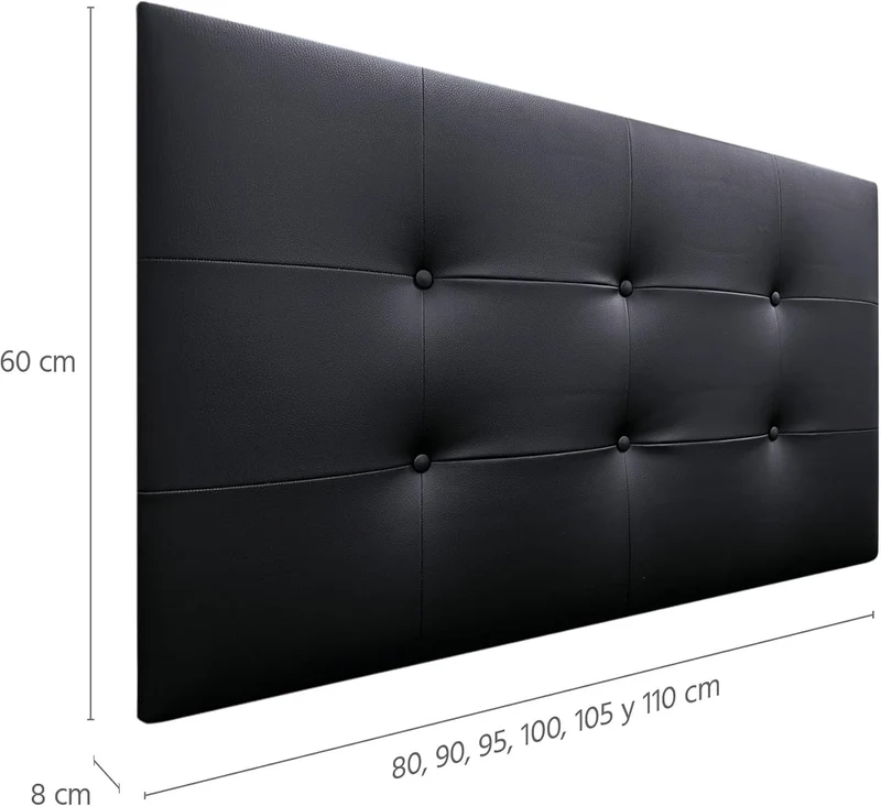 DHOME Kopfteil, gepolstertes Bett Kopfteil 8cm dick. Gepolstertes Kopfteil ACUALINE Stoff und Kunstl
