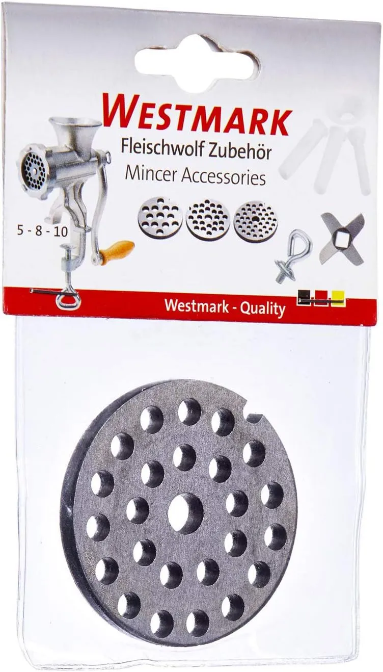 Westmark Lochscheibe für Westmark Fleischwolf 97542260/Gr. 10, ø 6 mm, Ersatzteil, Stahl, Silber, 14