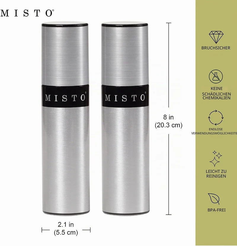 MISTO 5104222 Ölsprüher, Aluminium, Silber-2 2 Stück, 2 Stück