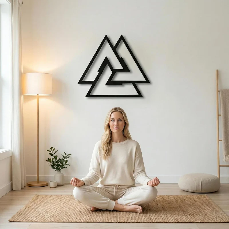 DEKADRON Metall-Wandkunst, Metall Valknut Dekor, nordische Mythologie Walknut keltische nordische Od
