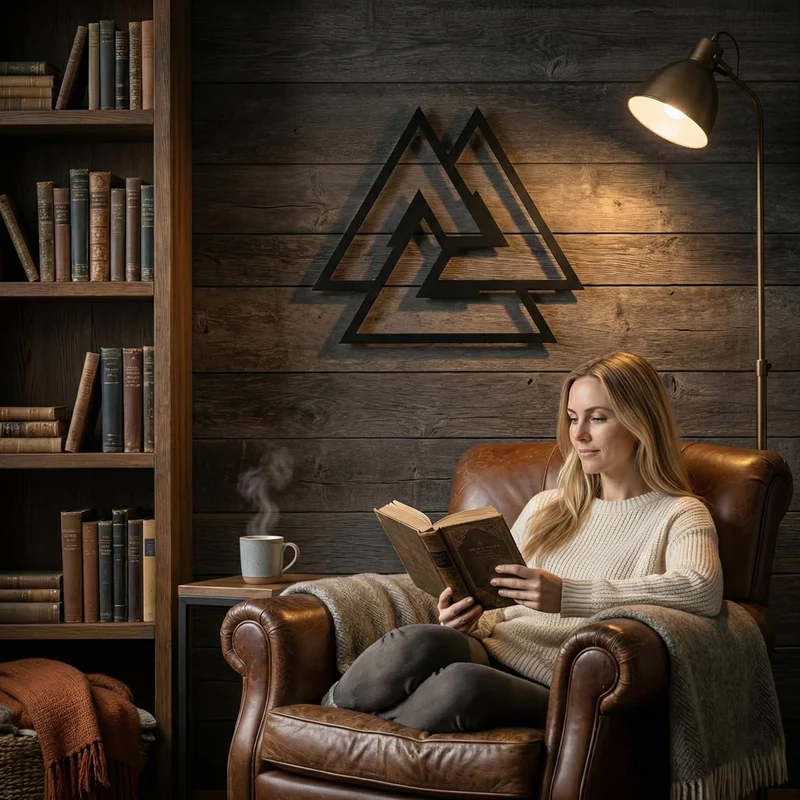 DEKADRON Metall-Wandkunst, Metall Valknut Dekor, nordische Mythologie Walknut keltische nordische Od