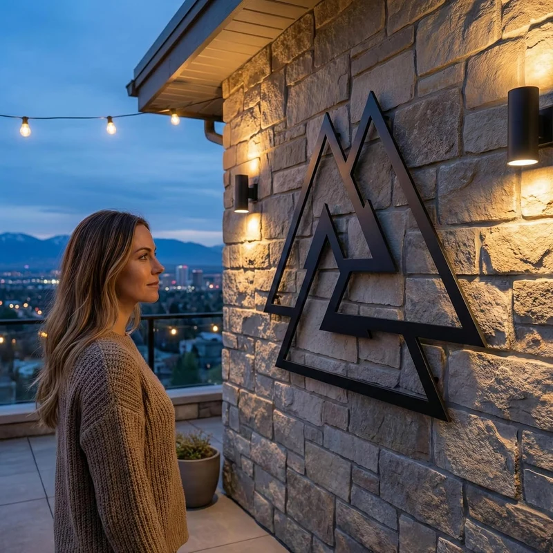 DEKADRON Metall-Wandkunst, Metall Valknut Dekor, nordische Mythologie Walknut keltische nordische Od
