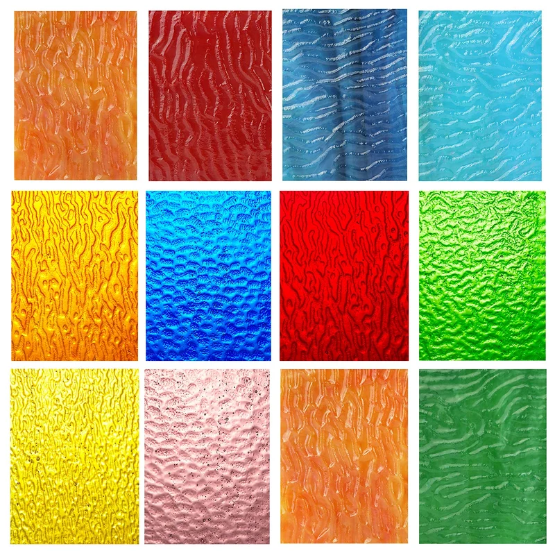 Lanyani 10 Bögen mit strukturierten Buntglasscheiben, 10,2 x 15,2 cm, grosse Kathedralen-Glas-Mosaik