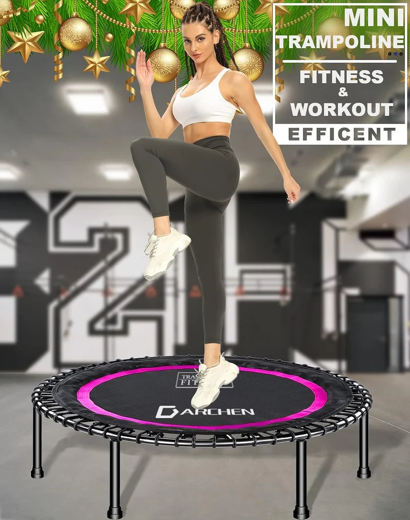 DARCHEN Krtpm Fitness Trampolin Einheitsgrösse 550F - Rosarot - mit Spanngummi-Abdeckung, Einheitsgr
