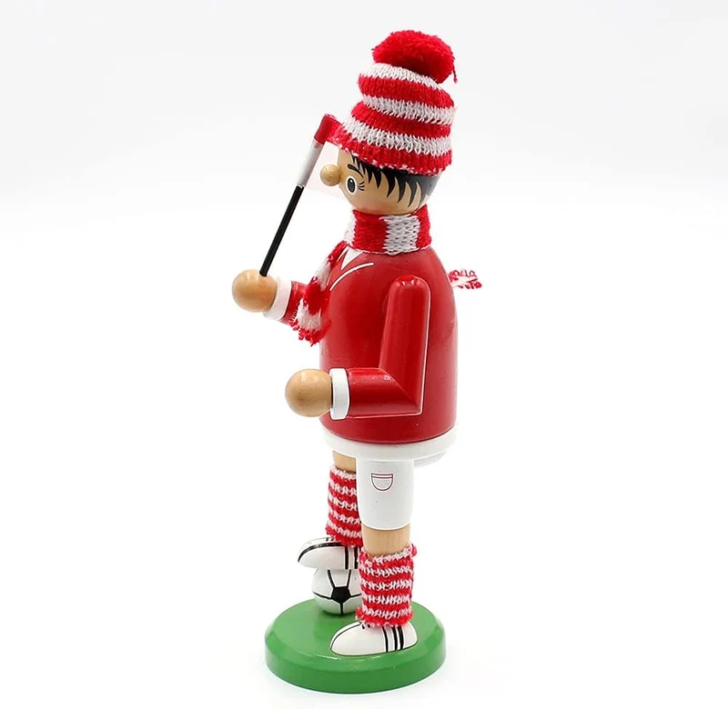 Hochwertiger Räuchermann Modell " FUSSBALLER rot - weiss " Grösse ca. 20cm Rot / Weiss, Rot / Weiss