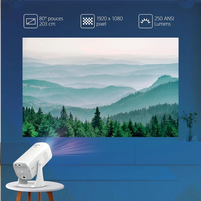 NPX230 Philips, Neopix 230Smart, Heimkinoprojektor, Verschiedene Bildkorrekturoptionen, Full HD 1080