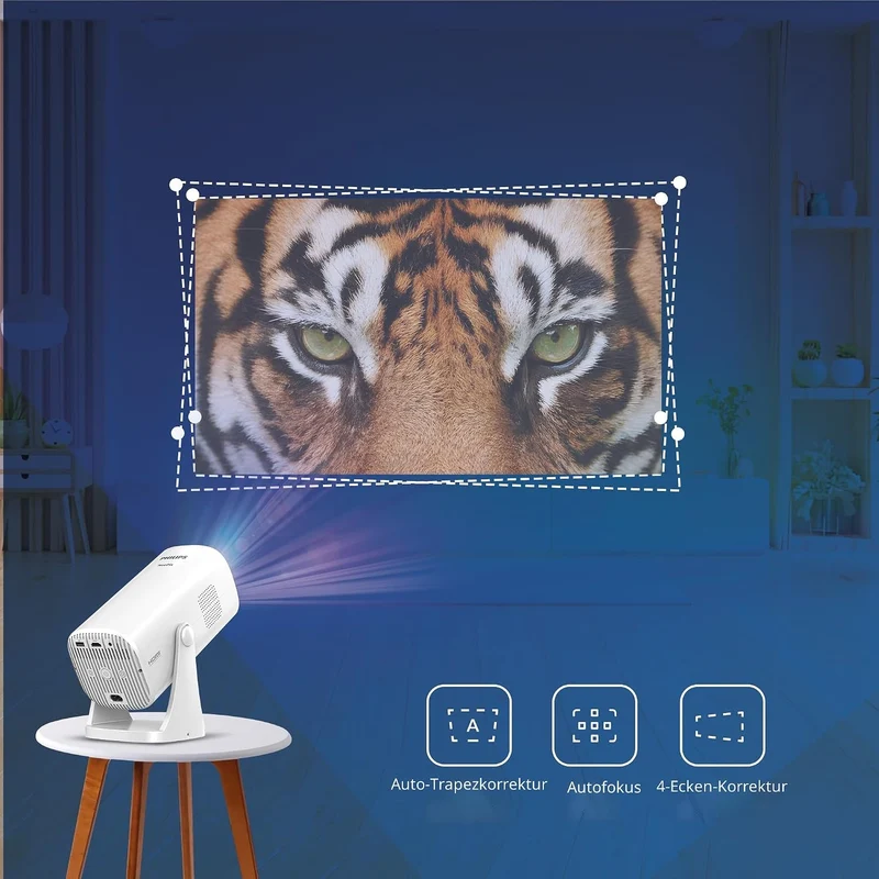 NPX230 Philips, Neopix 230Smart, Heimkinoprojektor, Verschiedene Bildkorrekturoptionen, Full HD 1080