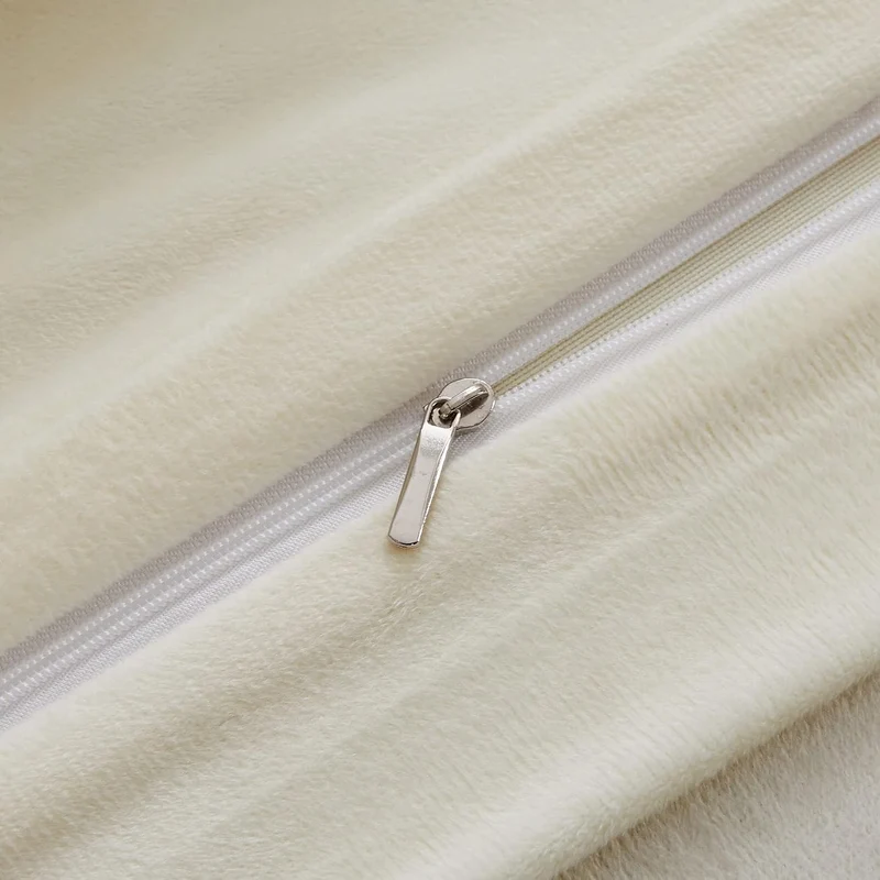 Luofanfei Winter Bettwäsche Plüsch 200x220 Beige Creme Flauschig Bettbezug Set Fleece Flanell Winter