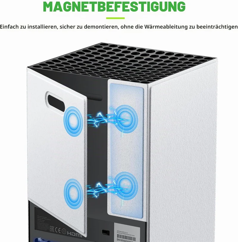 WOLIBEAR Magnetische Smart Wraps für Xbox Series X Konsole, Vollschutz Schutzhülle Case für Xbox Ser