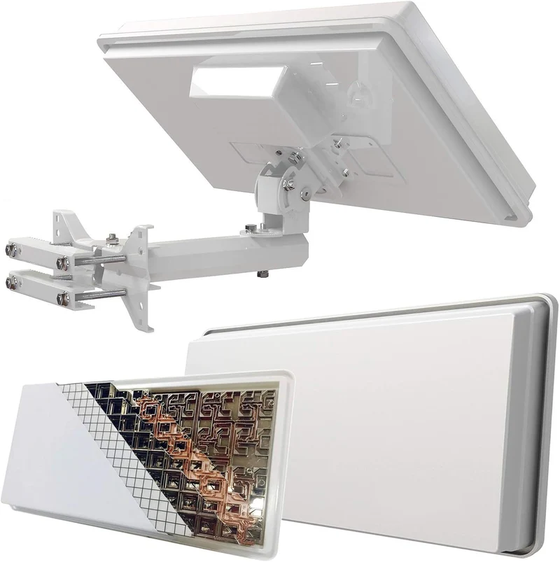 netshop 25 Set: SELFSAT H30D4+ Flachantenne Quad + Fensterhalterung + 4 Fensterdurchführung + 16 F-S