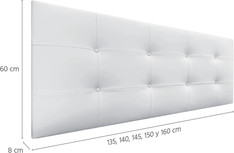DHOME Kopfteil, gepolstertes Bett Kopfteil 8cm dick. Gepolstertes Kopfteil ACUALINE Stoff und Kunstl