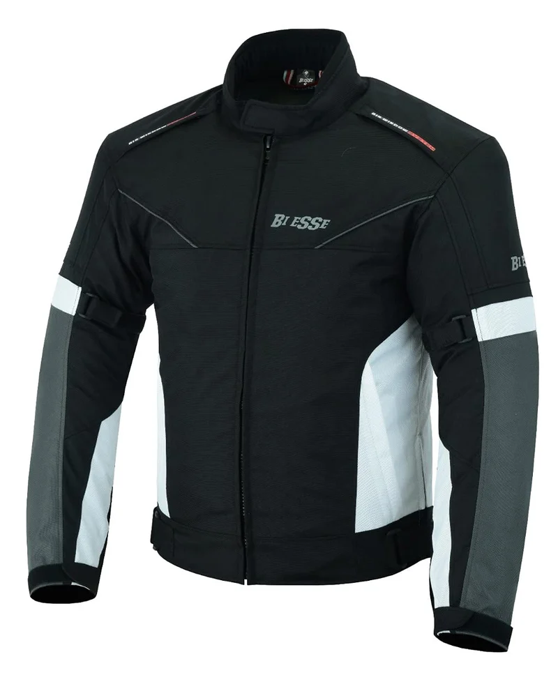 BI ESSE Jacke aus Stoff für Motorrad, Scooter, Reisen, belüftet, (Grau, XS) XS Grau, XS Grau