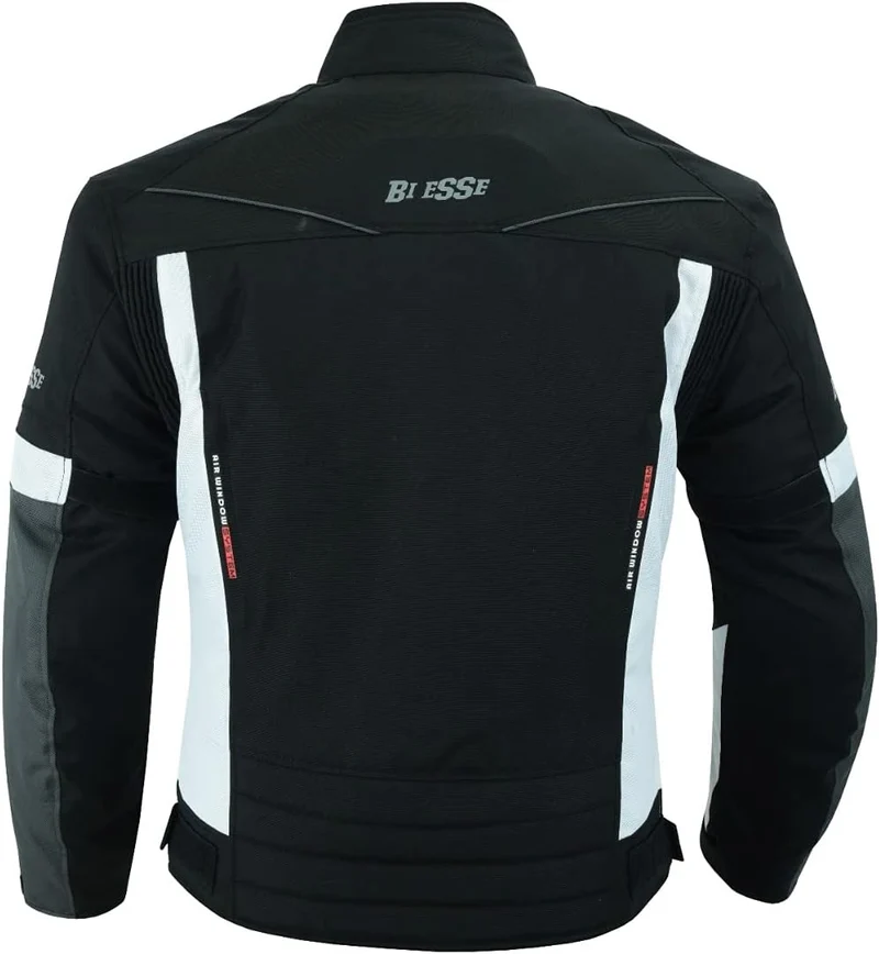 BI ESSE Jacke aus Stoff für Motorrad, Scooter, Reisen, belüftet, (Grau, XS) XS Grau, XS Grau
