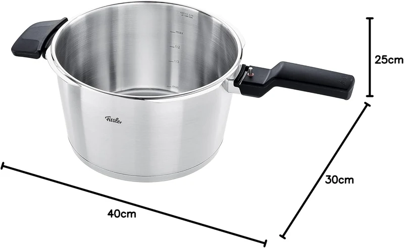Fissler Vitaquick Premium / Schnellkochtopf (6 L, Ø 22 cm) Edelstahl-Dampfkochtopf, 2-Garstufen, Mad