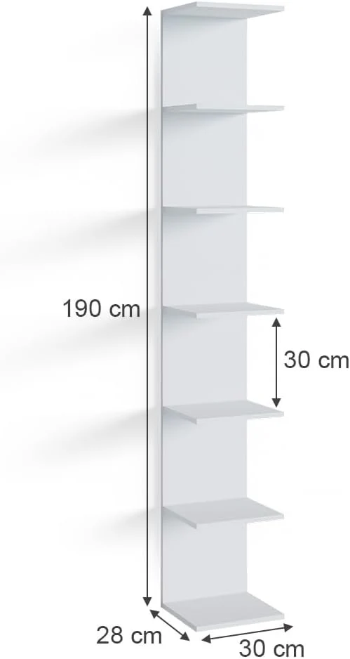 Vicco Wandregal Paolo, Schwarz, 30 x 190 cm 2er Set