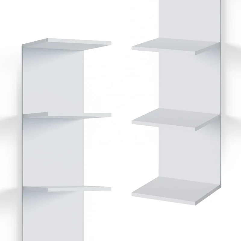 Vicco Wandregal Paolo, Schwarz, 30 x 190 cm 2er Set
