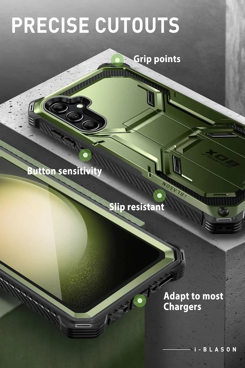 i-Blason Armorbox Hülle für Samsung Galaxy S23 FE (2023) Outdoor Handyhülle Bumper Case 360 Grad Sch