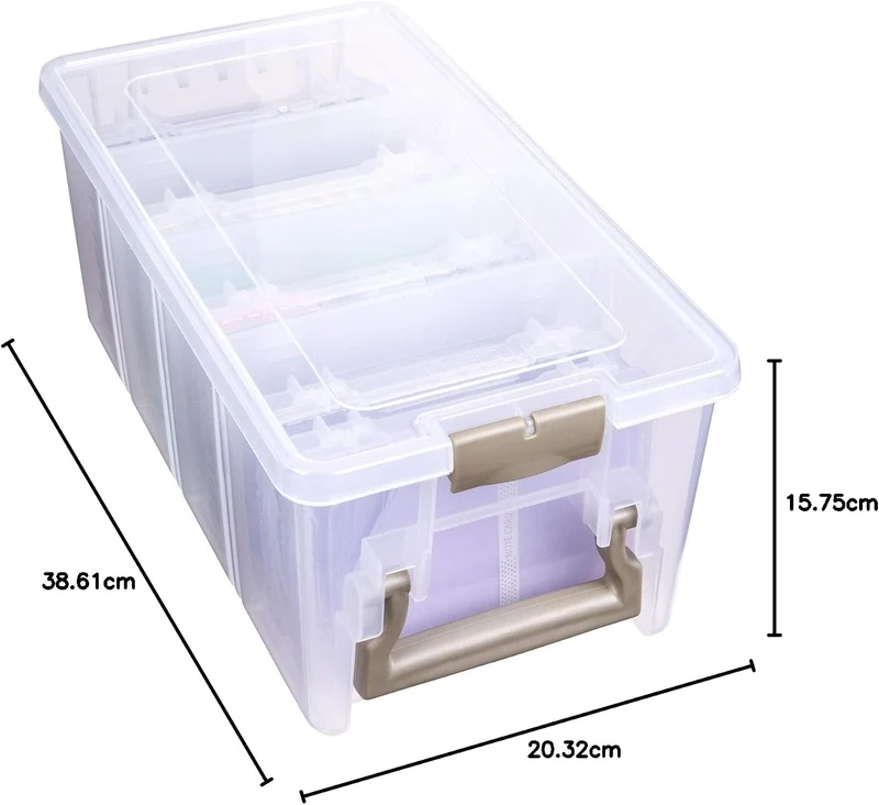 ArtBin Semi Satchel Foto- und Bastelorganizer Set, grosse Box mit [8] Kunststoff-Aufbewahrungsboxen