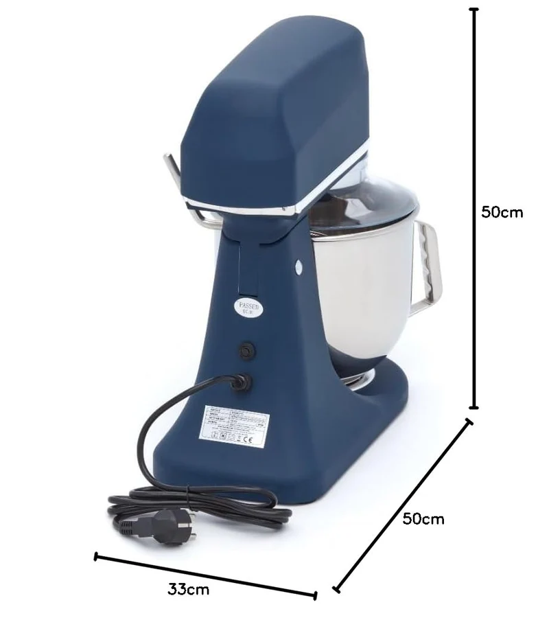 Maxima Gastro Planetenmischer - 7 l - Bis zu 2 kg Teig - Stahlblau Matt