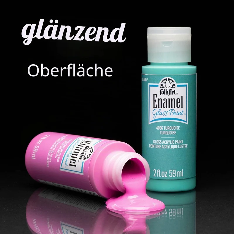 FolkArt PROMOGLS16 Glänzendes Acryl-Emaille-Bastelfarben-Set für Anfänger und Künstler, ungiftige Fo
