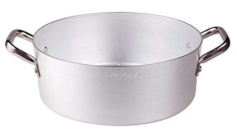 Pentole Agnelli Schmorpfanne aus Aluminium mit 2 Griffen, Edelstahl 28 cm, 28 cm