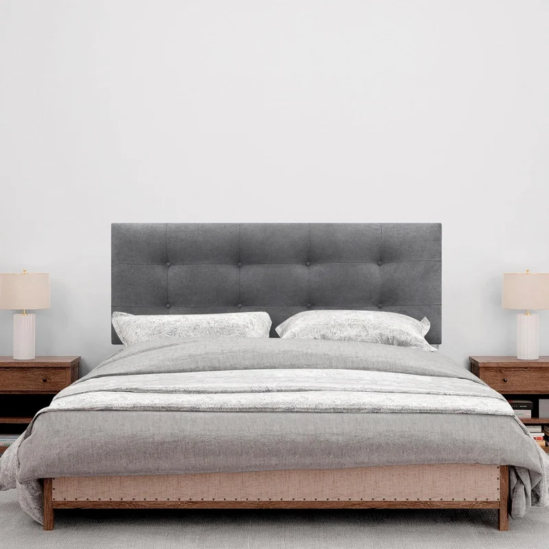 DHOME Kopfteil für Bett, gepolstert, 8 cm dick, gepolsterter Kopf, ACUALINE Stoff und Kunstleder, fü
