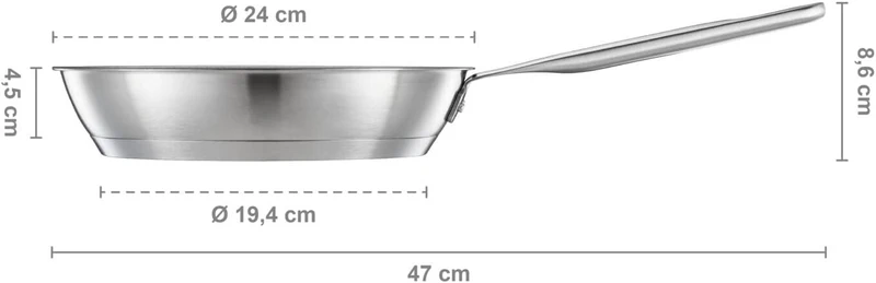 Fiskars Bratpfanne, Ø 24 cm, Beschichtete Pfanne, Für alle Kochfelder geeignet, Recycelter Edelstahl