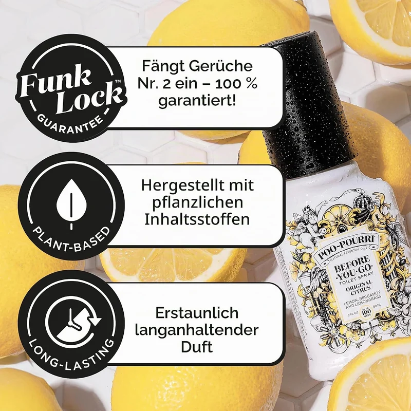 Poo-Pourri Before-You-Go WC-Spray 4 oz weiss Original Citrus Scent 118 ml (1er Pack), Original Citru