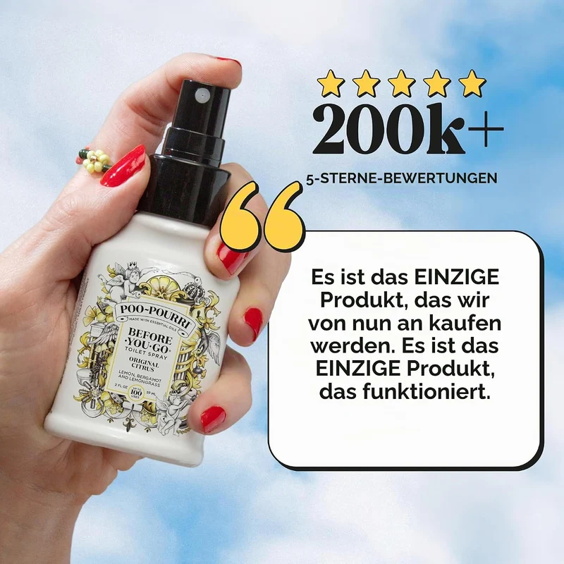 Poo-Pourri Before-You-Go WC-Spray 4 oz weiss Original Citrus Scent 118 ml (1er Pack), Original Citru