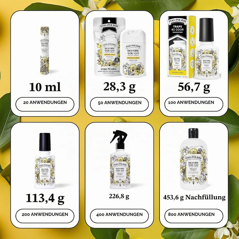Poo-Pourri Before-You-Go WC-Spray 4 oz weiss Original Citrus Scent 118 ml (1er Pack), Original Citru