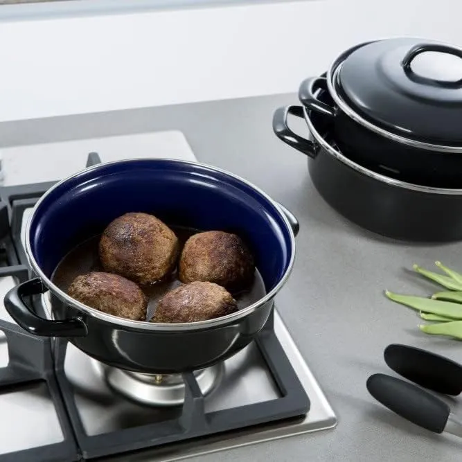 BK Fortalit Induktionsfähiger Topf aus emailliertem Stahl, 24 cm/2,5 l, mit Deckel, backofen- und ko