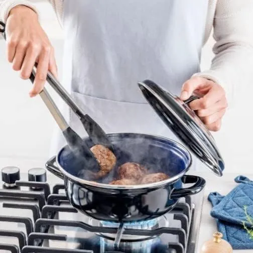 BK Fortalit Induktionsfähiger Topf aus emailliertem Stahl, 24 cm/2,5 l, mit Deckel, backofen- und ko
