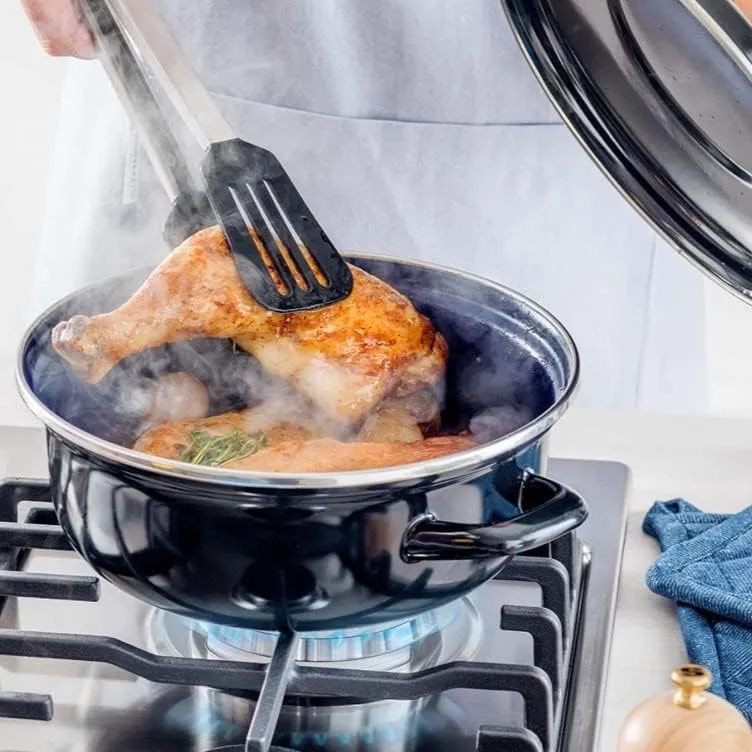 BK Fortalit Induktionsfähiger Topf aus emailliertem Stahl, 24 cm/2,5 l, mit Deckel, backofen- und ko