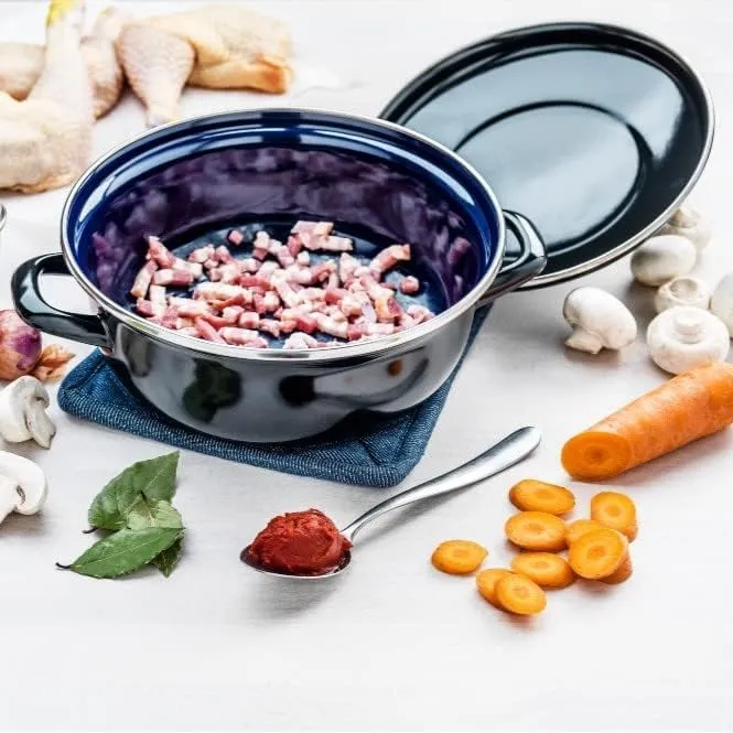 BK Fortalit Induktionsfähiger Topf aus emailliertem Stahl, 24 cm/2,5 l, mit Deckel, backofen- und ko