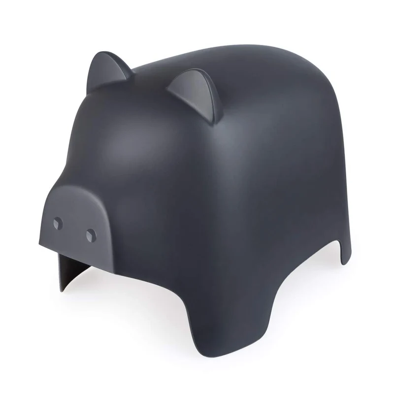 balvi Piggy Hocker Farbe Grau dunkel In Form eines Schweins Für innen und aussen PP Plastik, Grau