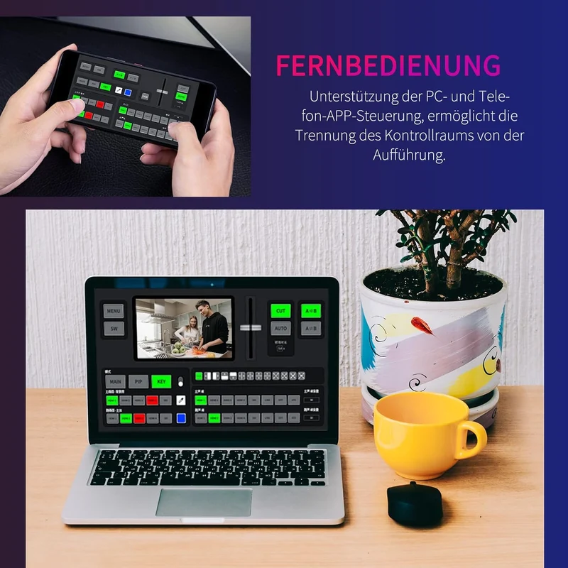 FEELWORLD L4 10,1 Zoll Touchscreen Video Switcher 10,1 Zoll Touchscreen, Echtzeit-Vorschau 5 Eingang