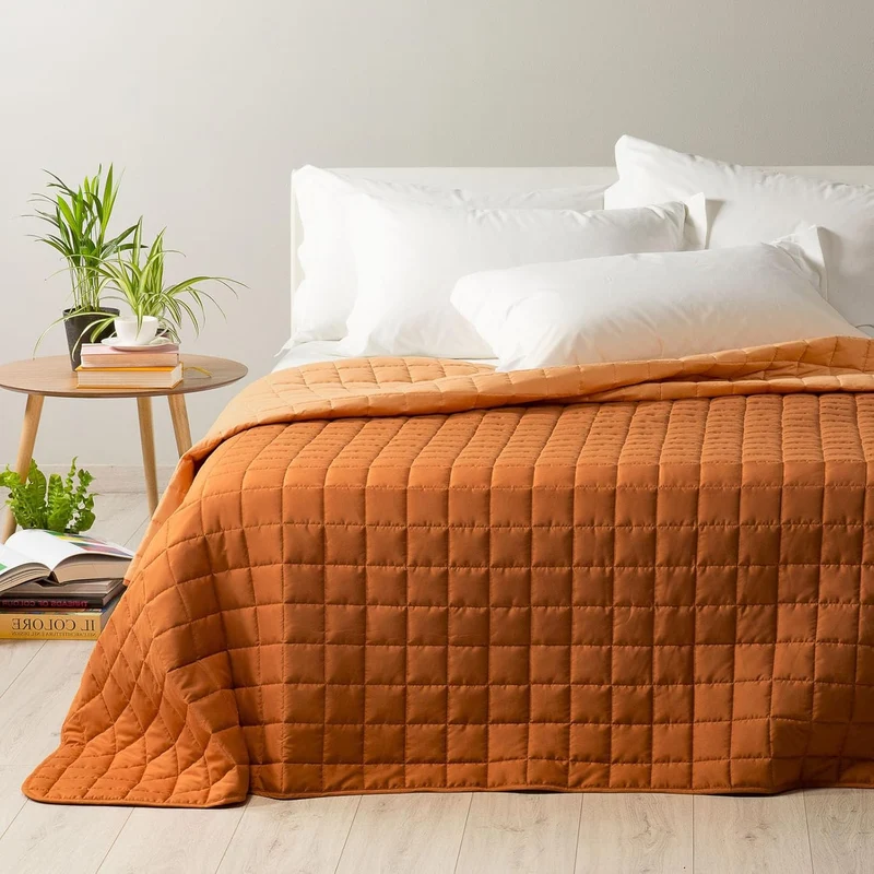 Caleffi - Tagesdecke, gesteppt, modern, einfarbig, Einzelbett, Orange Singola piccola Orange, Singol