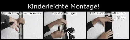 TV Design Aluminium Kabelkanal Edelstahl gebürstet Look in verschiedenen Längen von ALUNOVO (Länge: