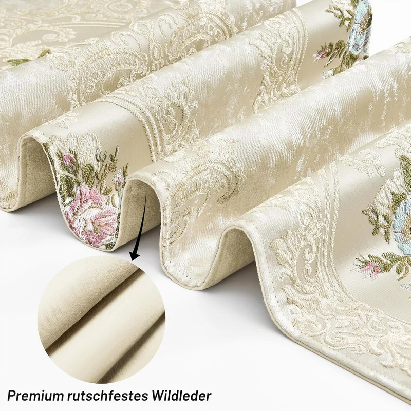 TOPLUXE Tischläufer mit Quasten, Florale Tischdecke für Esstisch Urlaub Party Wohnzimmer Dekoration