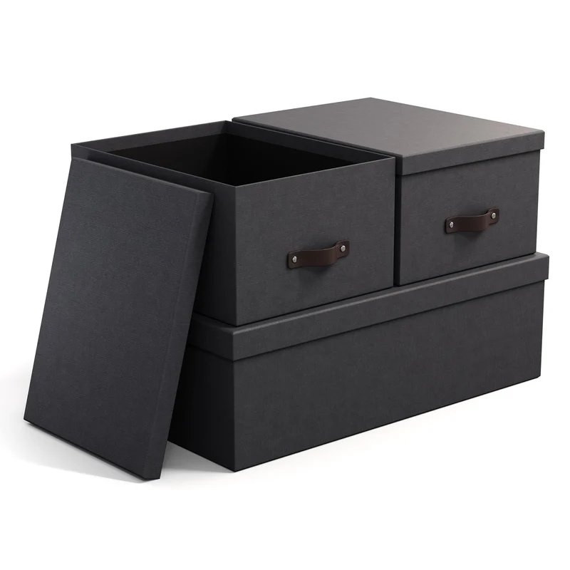 BIGSO BOX OF SWEDEN INGE 3er-Set Aufbewahrungsboxen für das Schlaf-, Kinder-, Arbeits- oder Badezimm